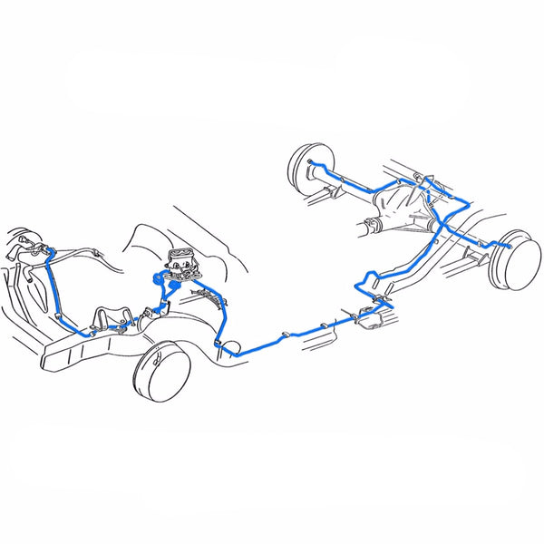 1989 Chevrolet/GMC Truck 4wd Power Disc Brake Line Kit 11pc, 3/4 ton, Ext Cab Longbed, Stainless