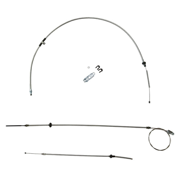 1970-74 E-Body Dodge Challenger Complete Parking Brake Cable Kit, Without Intermediate OE Steel