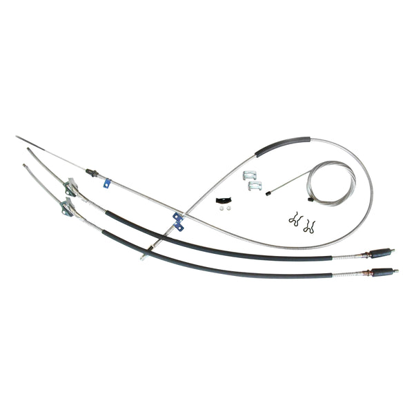 1966-68 Chevrolet GMC Truck 3/4 ton, 2wd, T-350, Long Bed, Leaf Rear, Complete Parking Brake Cable Kit, OE Steel