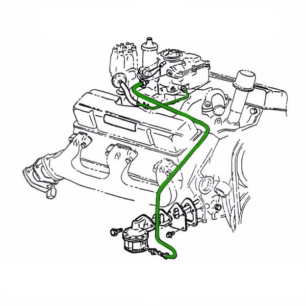 1955 Oldsmobile Ninety-Eight/Super 88 324.3CID V8 2bbl Vacuum Advance Line, OE Steel