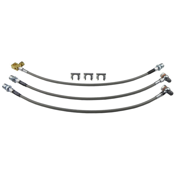 1980-89 Ford Truck Ford Bronco, Disc Brakes, 3pc Stainless hose Kit.