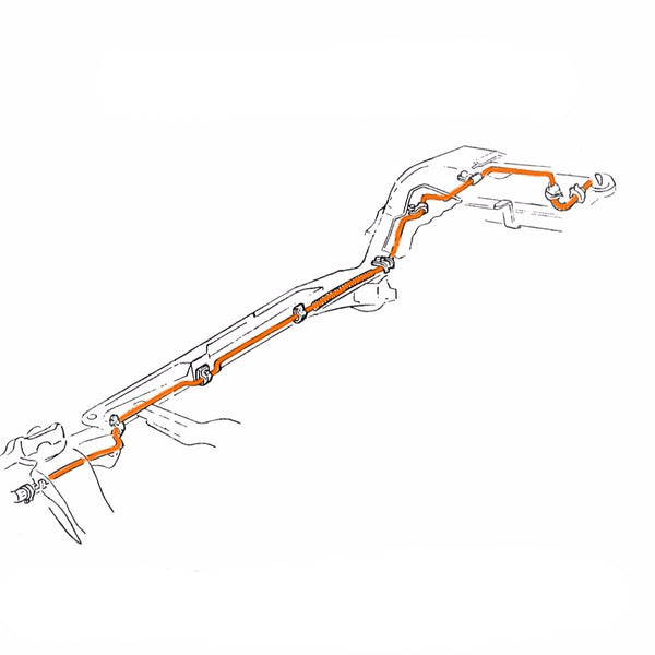 1994-96 Chevrolet/GMC S10/Sonoma 2WD 2.2L 4CYL FI Std. Cab Longbed 5/16" Fuel Return Lines 2pc, OE Steel