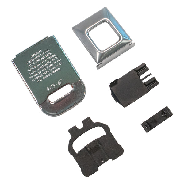 1968-87 GM Small Seat Belt Buckle Complete Kit, Unassembled, 5pc