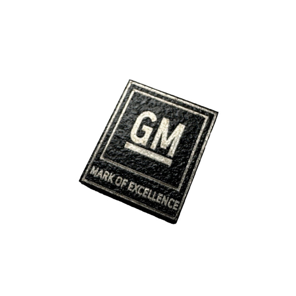 Seat Belt Button GM Metal Decal Black 1pc