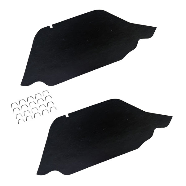 1966-67 Buick Skylark GS A-Arm Splash Shields With Extensions And Staples 2pc