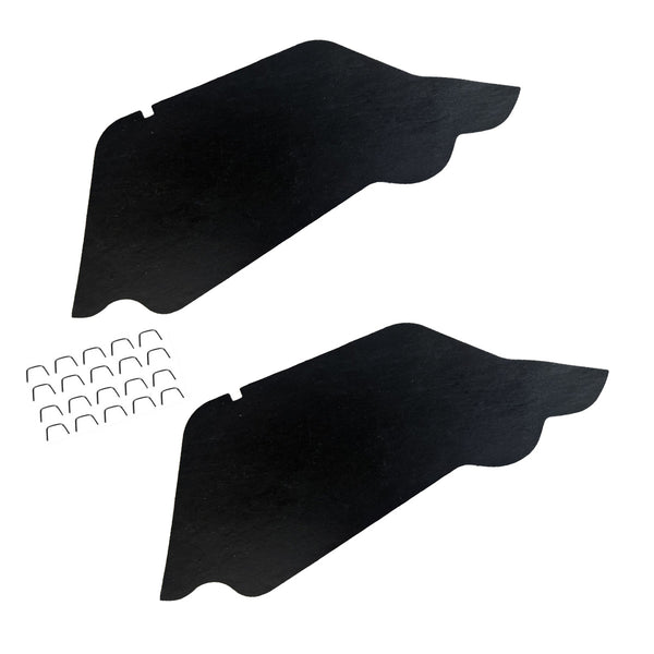 1968-72 Buick Skylark GS A-Arm Splash Shields With Extensions And Staples 2pc