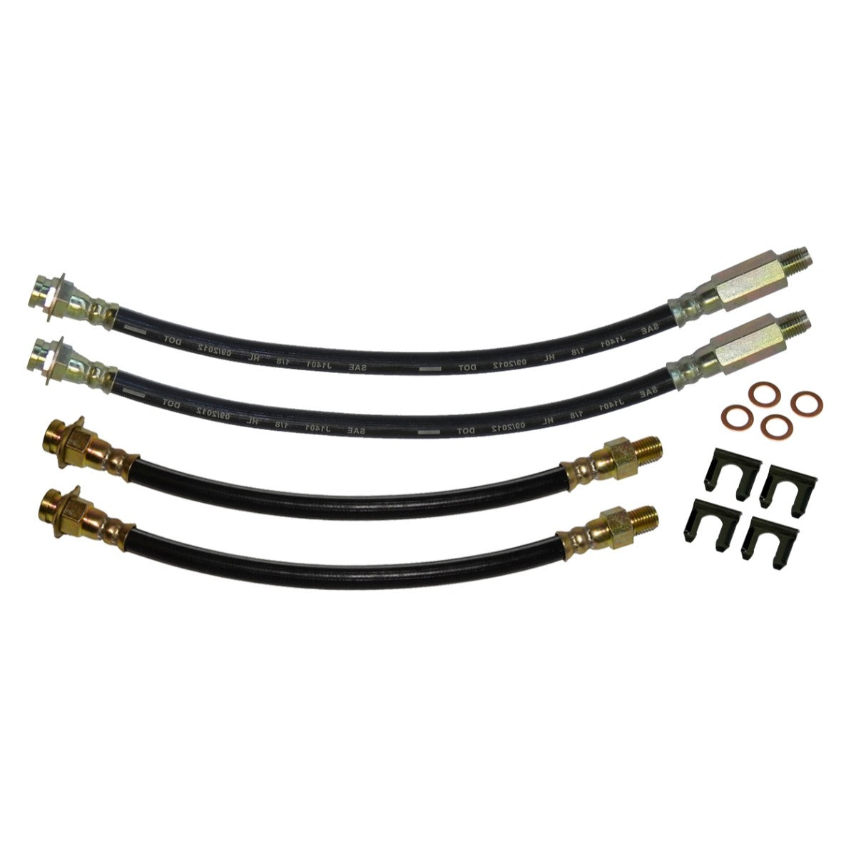 1965-82 GM Corvette - Front Disc Rear Disc 4pc Rubber Brake Hose Kit 12 pc.