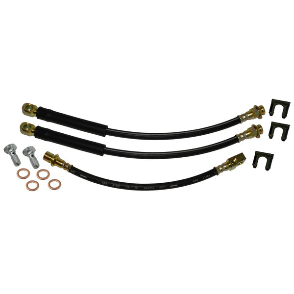 1979-81 Pontiac Firebird 3pc Rubber Brake Hose Kit Front Disc 12pc