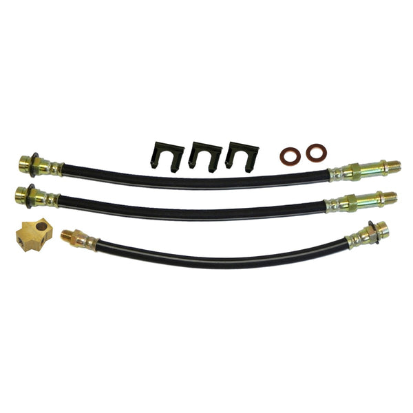 1966-69 Mopar B-body Drum Brake 3 Hose Kit, 8 3/4" Rear End 9pc