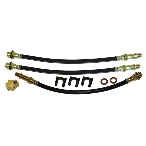 1966-69 Mopar B-Body Drum Brake 3 Hose Kit, Dana Axle 9pc