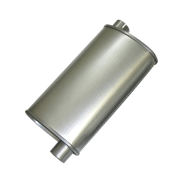 1970-72 Pontiac GTO Lemans Stock Offset 21" Muffler Body, 2-1/4" Inlet, 2-1/4" Outlet, 1pc