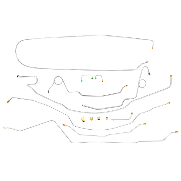 1967-70 Chevrolet GMC Truck 2WD 1/2, 3/4-Ton Std. Cab Shortbed Coil Rear Power Disc Conversion Brake Line Kit 10pc, Stainless