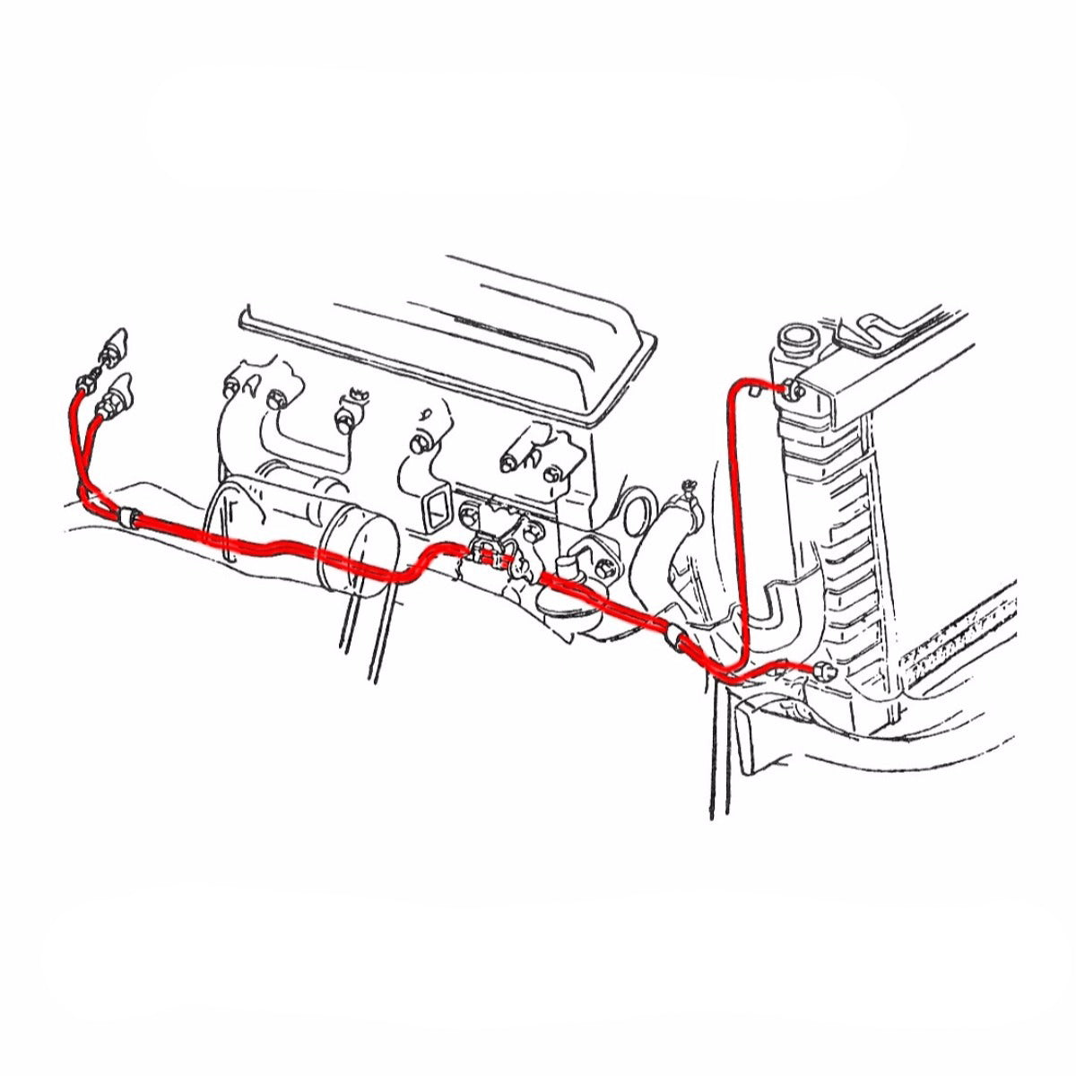 1987-94 Jeep Wrangler YJ 4.0L 6CYL 3/8&quot; Trans Cooler Lines 2pc, OE 